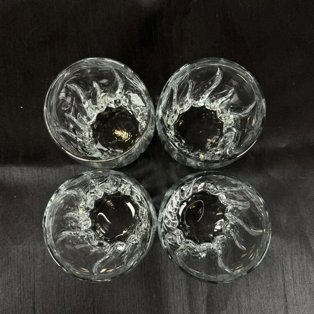 Mikasa Flame D'Amore 10oz Double Old Fashioned Barware Set of 4 Glasses Discont.